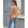 Zeagoo Women 2026 Silk Satin Tank Top Casual V Neck Camisole Blouses Loose Sleeveless Cami Basic Tank Shirt(Khaki)