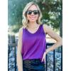 Zeagoo Women 2026 Silk Satin Tank Top Casual V Neck Camisole Blouses Loose Sleeveless Cami Basic Tank Shirt(Purple)