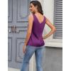 Zeagoo Women 2026 Silk Satin Tank Top Casual V Neck Camisole Blouses Loose Sleeveless Cami Basic Tank Shirt(Purple)