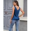 Zeagoo Women 2026 Silk Satin Tank Top Casual V Neck Camisole Blouses Loose Sleeveless Cami Basic Tank Shirt(Snorkel Blue)