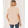 Zeagoo Women Button Down Shirts Puff Short Sleeve Blouses Chiffon Tops Business Casual Outfits Summer Clothes(Beige-stb)