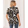 Zeagoo Women Button Down Shirts Puff Short Sleeve Blouses Chiffon Tops Business Casual Outfits Summer Clothes(Black-cx312)
