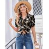 Zeagoo Women Button Down Shirts Puff Short Sleeve Blouses Chiffon Tops Business Casual Outfits Summer Clothes(Black-cx312)