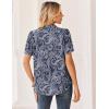 Zeagoo Women Button Down Shirts Puff Short Sleeve Blouses Chiffon Tops Business Casual Outfits Summer Clothes(Bohemia-mz473)