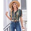 Zeagoo Women Button Down Shirts Puff Short Sleeve Blouses Chiffon Tops Business Casual Outfits Summer Clothes(Multicolor-cx289)
