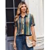 Zeagoo Women Button Down Shirts Puff Short Sleeve Blouses Chiffon Tops Business Casual Outfits Summer Clothes(Multicolor-cx289)