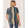 Zeagoo Women Button Down Shirts Puff Short Sleeve Blouses Chiffon Tops Business Casual Outfits Summer Clothes(Multicolor-cx289)