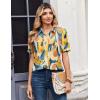 Zeagoo Women Button Down Shirts Puff Short Sleeve Blouses Chiffon Tops Business Casual Outfits Summer Clothes(Multicolor-jh579)