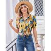 Zeagoo Women Button Down Shirts Puff Short Sleeve Blouses Chiffon Tops Business Casual Outfits Summer Clothes(Multicolor-jh579)