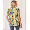 Zeagoo Women Button Down Shirts Puff Short Sleeve Blouses Chiffon Tops Business Casual Outfits Summer Clothes(Multicolor-jh579)