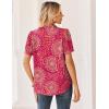 Zeagoo Women Button Down Shirts Puff Short Sleeve Blouses Chiffon Tops Business Casual Outfits Summer Clothes(Pink-cx320)