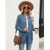 Zeagoo Women Long Cardigan Sweaters Lightweight Open Front Duster Knit Fashion Sweater Coats Trendy Cardigans with Pocket(Blue)