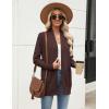 Zeagoo Women Long Cardigan Sweaters Lightweight Open Front Duster Knit Fashion Sweater Coats Trendy Cardigans with Pocket(Brown)