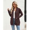 Zeagoo Women Long Cardigan Sweaters Lightweight Open Front Duster Knit Fashion Sweater Coats Trendy Cardigans with Pocket(Brown)