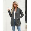 Zeagoo Women Long Cardigan Sweaters Lightweight Open Front Duster Knit Fashion Sweater Coats Trendy Cardigans with Pocket(Dark Gray)