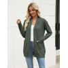 Zeagoo Women Long Cardigan Sweaters Lightweight Open Front Duster Knit Fashion Sweater Coats Trendy Cardigans with Pocket(Dark Green)