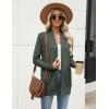 Zeagoo Women Long Cardigan Sweaters Lightweight Open Front Duster Knit Fashion Sweater Coats Trendy Cardigans with Pocket(Dark Green)