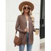 Zeagoo Women Long Cardigan Sweaters Lightweight Open Front Duster Knit Fashion Sweater Coats Trendy Cardigans with Pocket(Dark Khaki)