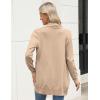 Zeagoo Women Long Cardigan Sweaters Lightweight Open Front Duster Knit Fashion Sweater Coats Trendy Cardigans with Pocket(Khaki)