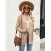 Zeagoo Women Long Cardigan Sweaters Lightweight Open Front Duster Knit Fashion Sweater Coats Trendy Cardigans with Pocket(Khaki)
