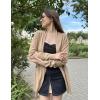 Zeagoo Women Long Cardigan Sweaters Lightweight Open Front Duster Knit Fashion Sweater Coats Trendy Cardigans with Pocket(Khaki)