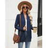 Zeagoo Women Long Cardigan Sweaters Lightweight Open Front Duster Knit Fashion Sweater Coats Trendy Cardigans with Pocket(Navy Blue)