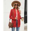 Zeagoo Women Long Cardigan Sweaters Lightweight Open Front Duster Knit Fashion Sweater Coats Trendy Cardigans with Pocket(Red)