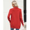 Zeagoo Women Long Cardigan Sweaters Lightweight Open Front Duster Knit Fashion Sweater Coats Trendy Cardigans with Pocket(Red)