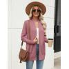Zeagoo Women Long Cardigan Sweaters Lightweight Open Front Duster Knit Fashion Sweater Coats Trendy Cardigans with Pocket(Red Bean Paste)