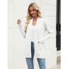 Zeagoo Women Long Cardigan Sweaters Lightweight Open Front Duster Knit Fashion Sweater Coats Trendy Cardigans with Pocket(White)