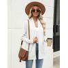 Zeagoo Women Long Cardigan Sweaters Lightweight Open Front Duster Knit Fashion Sweater Coats Trendy Cardigans with Pocket(White)