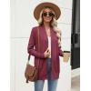 Zeagoo Women Long Cardigan Sweaters Lightweight Open Front Duster Knit Fashion Sweater Coats Trendy Cardigans with Pocket(Wine Red)