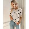 Zeagoo Women Short Sleeve Sweater Summer Crew Neck Dressy Casual Soft Knit Pullover Tops Trendy(1-bow Knot Black)