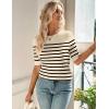 Zeagoo Women Short Sleeve Sweater Summer Crew Neck Dressy Casual Soft Knit Pullover Tops Trendy(Apricot-black)