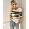 Zeagoo Women Short Sleeve Sweater Summer Crew Neck Dressy Casual Soft Knit Pullover Tops Trendy(Apricot-black)