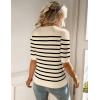 Zeagoo Women Short Sleeve Sweater Summer Crew Neck Dressy Casual Soft Knit Pullover Tops Trendy(Apricot-black)