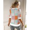 Zeagoo Women Short Sleeve Sweater Summer Crew Neck Dressy Casual Soft Knit Pullover Tops Trendy(Blue Pink Gw84)