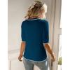 Zeagoo Women Short Sleeve Sweater Summer Crew Neck Dressy Casual Soft Knit Pullover Tops Trendy(Dark Blue)