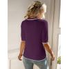 Zeagoo Women Short Sleeve Sweater Summer Crew Neck Dressy Casual Soft Knit Pullover Tops Trendy(Dark Purple)
