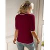 Zeagoo Women Short Sleeve Sweater Summer Crew Neck Dressy Casual Soft Knit Pullover Tops Trendy(Dark Red)