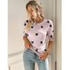 Zeagoo Women Short Sleeve Sweater Summer Crew Neck Dressy Casual Soft Knit Pullover Tops Trendy(Floral Jh455 Pink-white)