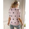 Zeagoo Women Short Sleeve Sweater Summer Crew Neck Dressy Casual Soft Knit Pullover Tops Trendy(Floral Jh455 Pink-white)