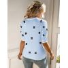 Zeagoo Women Short Sleeve Sweater Summer Crew Neck Dressy Casual Soft Knit Pullover Tops Trendy(Floral Jh528 Blue-white)
