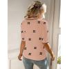 Zeagoo Women Short Sleeve Sweater Summer Crew Neck Dressy Casual Soft Knit Pullover Tops Trendy(Floral Jh618 Coral-white)