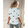 Zeagoo Women Short Sleeve Sweater Summer Crew Neck Dressy Casual Soft Knit Pullover Tops Trendy(Floral Sf324 Green-white)