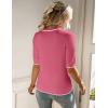 Zeagoo Women Short Sleeve Sweater Summer Crew Neck Dressy Casual Soft Knit Pullover Tops Trendy(Hot Pink)
