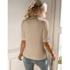 Zeagoo Women Short Sleeve Sweater Summer Crew Neck Dressy Casual Soft Knit Pullover Tops Trendy(Khaki)
