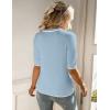 Zeagoo Women Short Sleeve Sweater Summer Crew Neck Dressy Casual Soft Knit Pullover Tops Trendy(Light Blue)