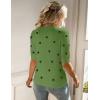 Zeagoo Women Short Sleeve Sweater Summer Crew Neck Dressy Casual Soft Knit Pullover Tops Trendy(Polka Pots Green 271)