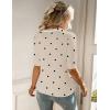 Zeagoo Women Short Sleeve Sweater Summer Crew Neck Dressy Casual Soft Knit Pullover Tops Trendy(Polka Pots Khaki 442)
